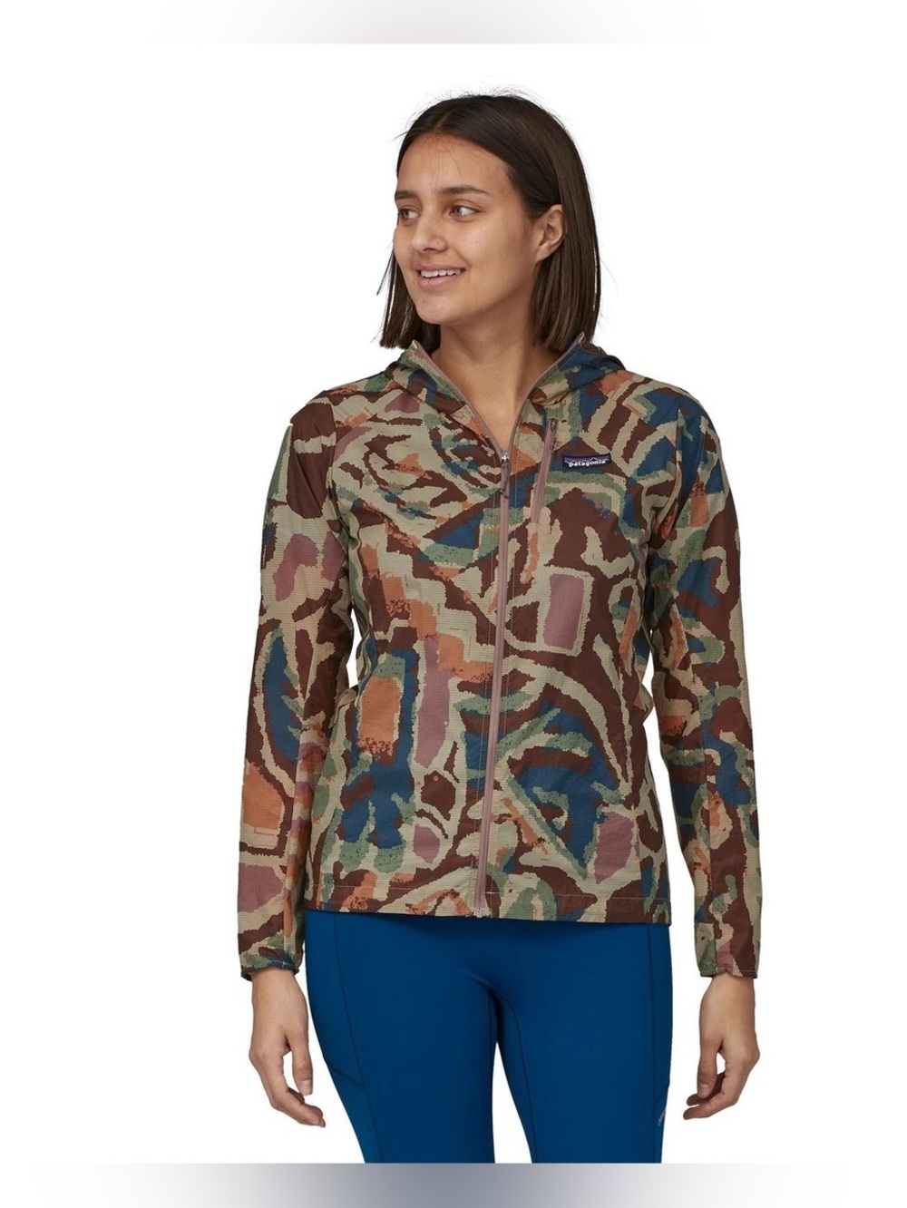 Patagonia Houdini multi colored hooded jacket